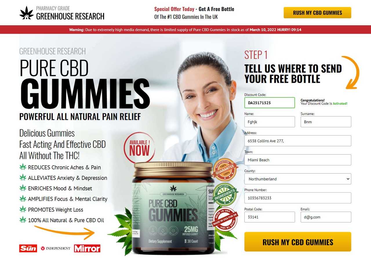 Greenhouse Pure CBD Gummies Reviews and Price For Sale [Tested]: 100% Natural Ingredients