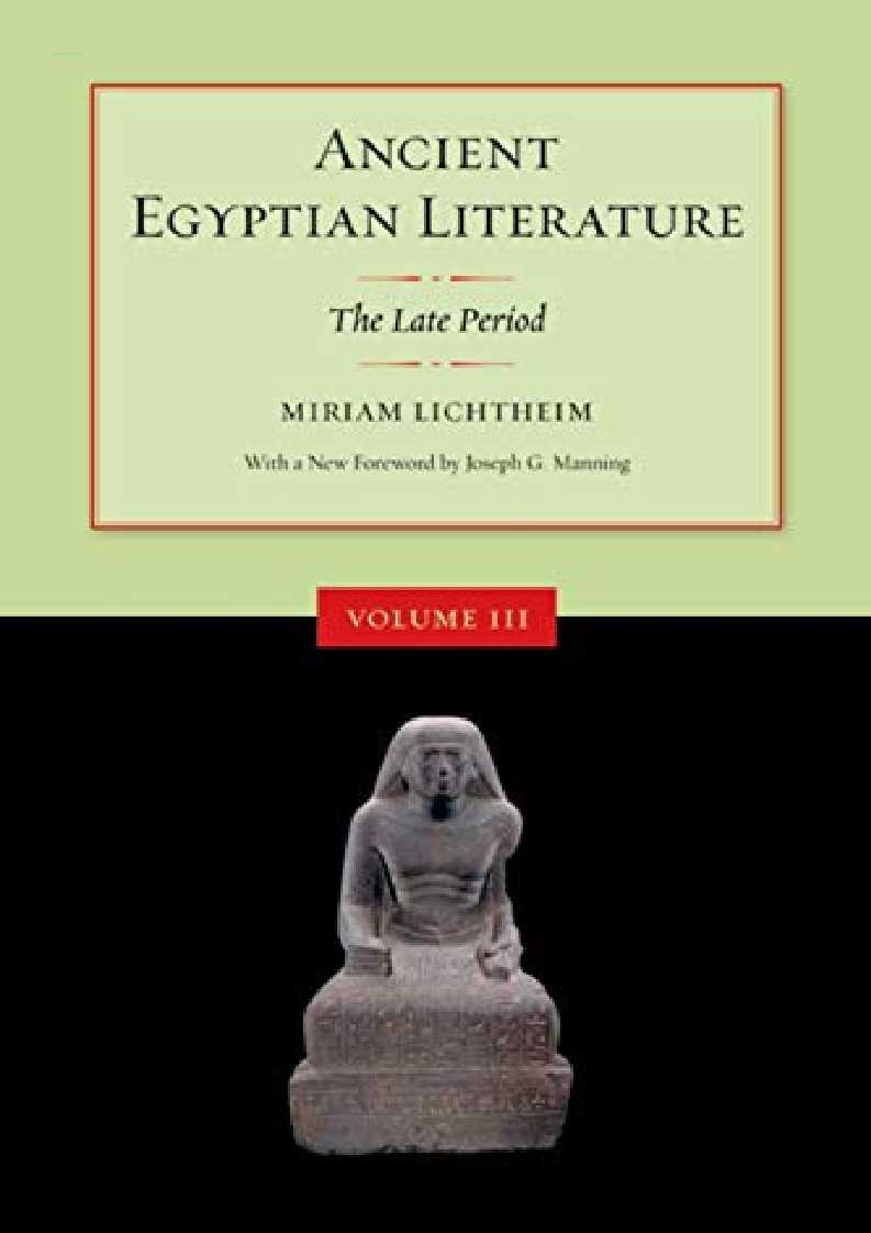 [pDf] ‹download› Ancient Egyptian Literature, Volume III: The Late Period