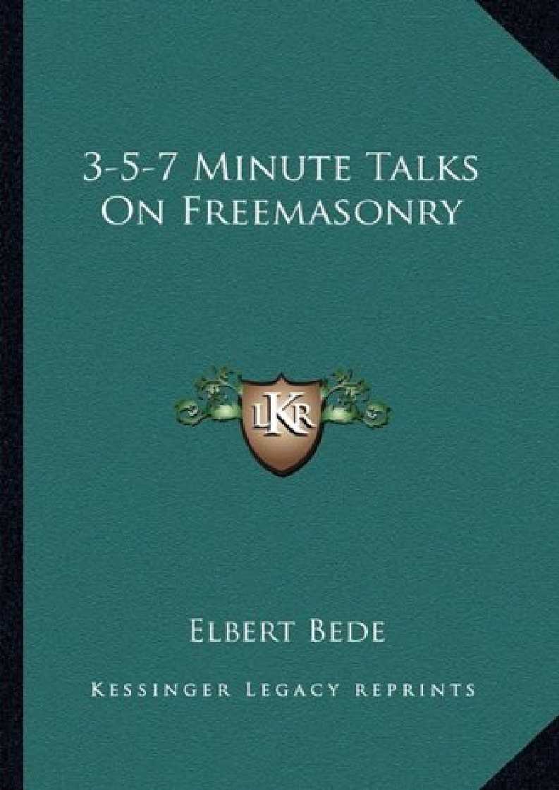 [epub] ‹download› 3-5-7 Minute Talks On Freemasonry