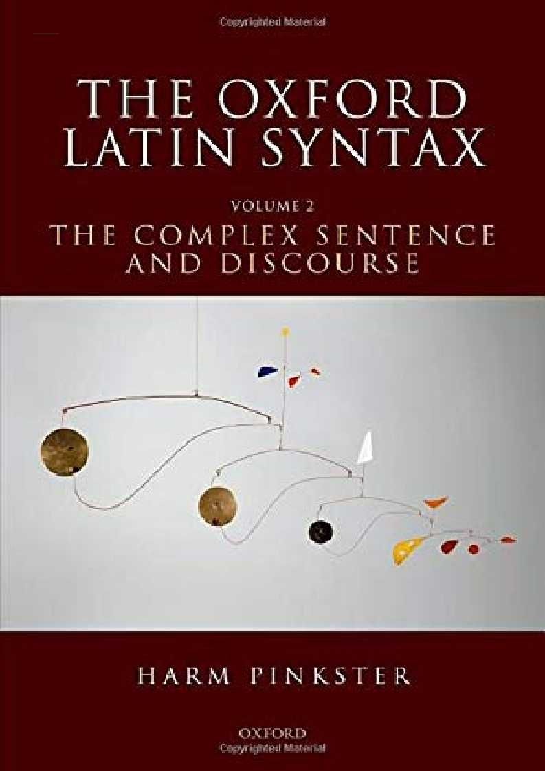 free ^read [pDf] The Oxford Latin Syntax: Volume II: The Complex Sentence and Discourse