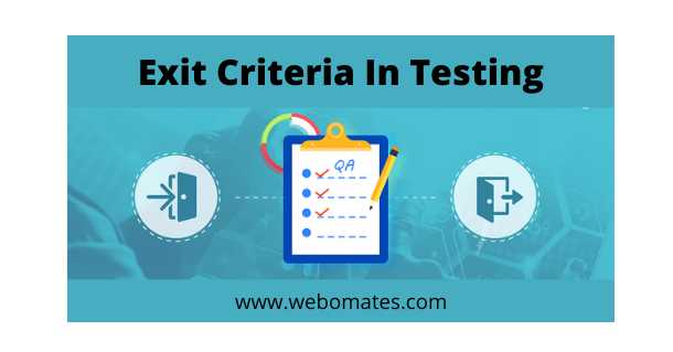 Exit criteria of testing